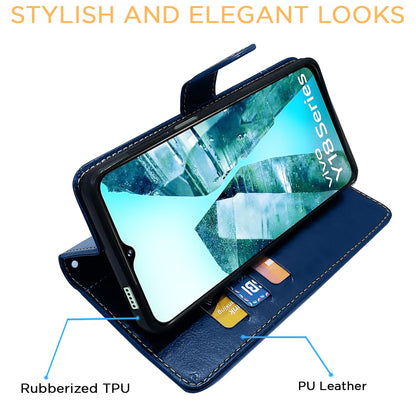 Pikkme iQOO Z9 Lite 5G/Vivo T3 Lite 5G/Vivo Y18/Y18e/Y03 blue & brown flip cover – photo 5