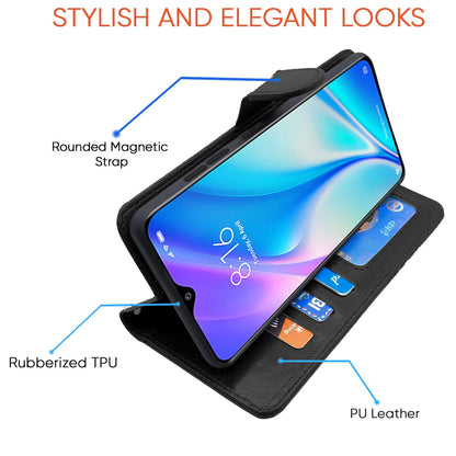 Pikkme Redmi 8A Dual Vintage Flip Cover (Black)