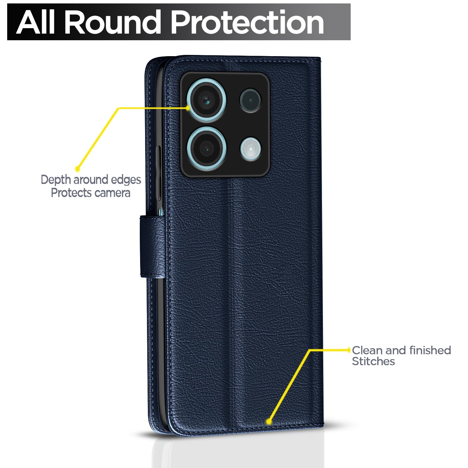 Redmi Note 13 5G Wallet flip case in blue by Pikkme – photo 4