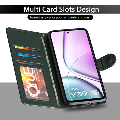 Pikkme Vivo Y39 5G Vintage Flip Cover (Green)