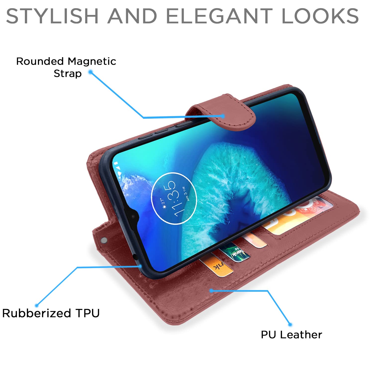 Brown mobile flip cover for Moto G8 Power Lite – Pikkme – photo 5