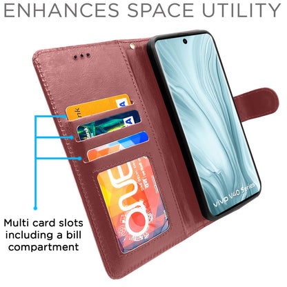 Vivo V40/V40 Pro/T3 Ultra 5G flip cover in brown by Pikkme – photo 2