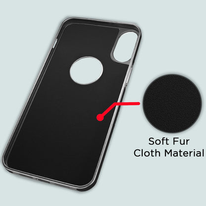 Pikkme iPhone XR Silver Electroplated Chrome Leather Back Cover (Black)