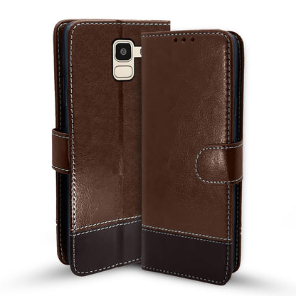 Pikkme Samsung J6 2018 brown & coffee mobile flip cover