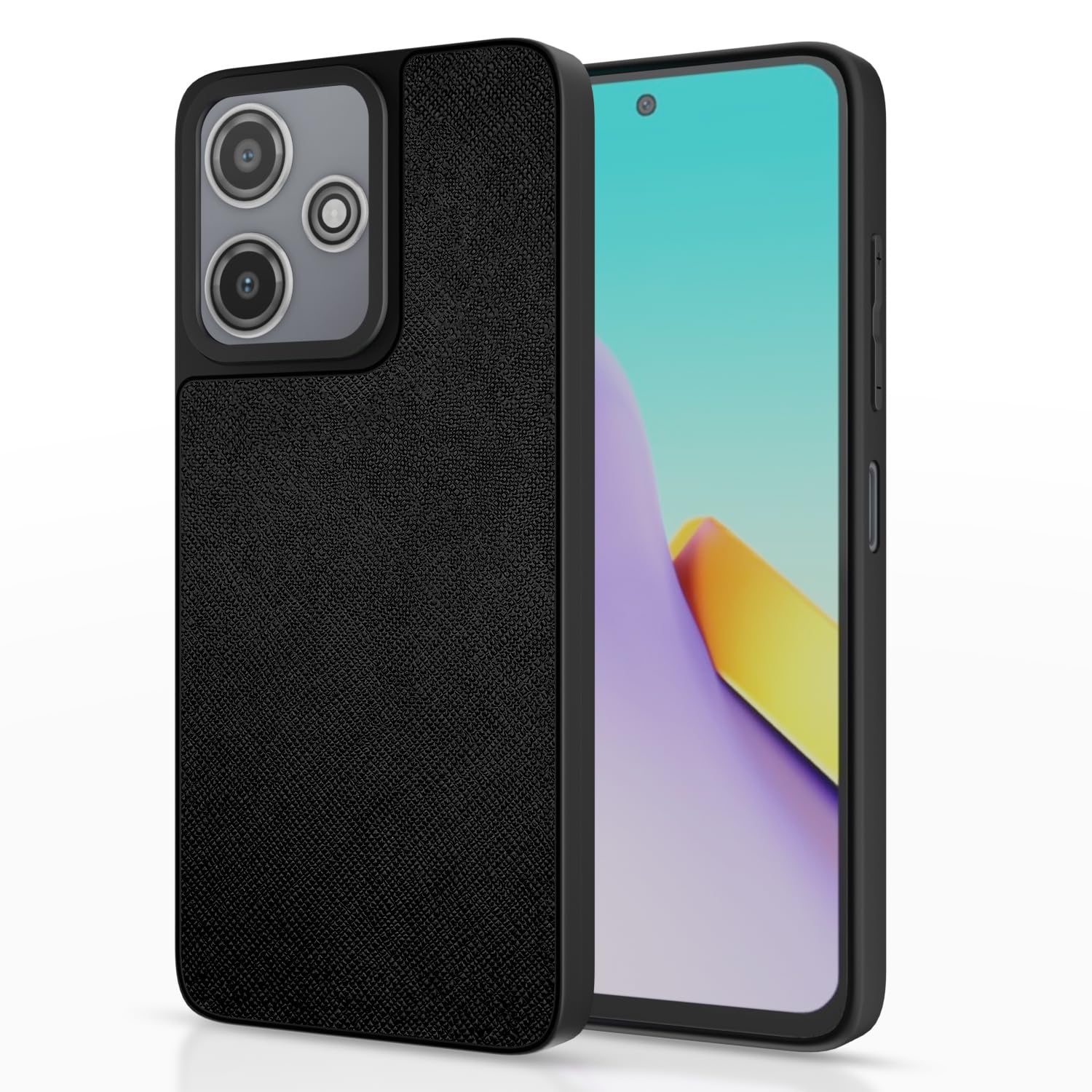 Redmi 12 5G / 4G / Poco M6 Pro 5G Indian Leather Back Cover -Black