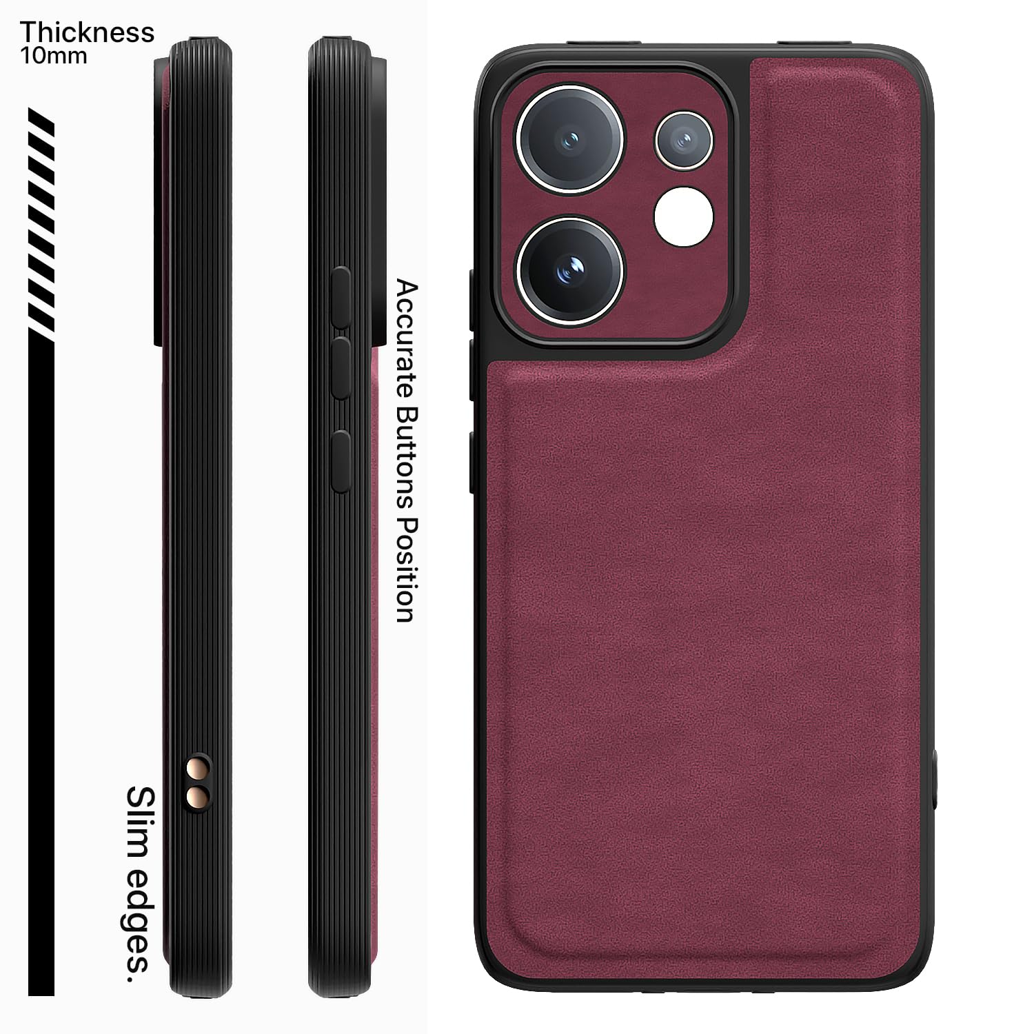 Vivo V60/T4 Pro 5G Leather back cover in purple by Pikkme – photo 3