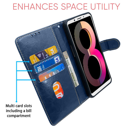 Pikkme blue & brown Magnetic mobile flip cover for Oppo A83 – photo 4