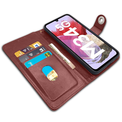 Samsung M34 5G Button flip cover in brown by Pikkme – photo 3