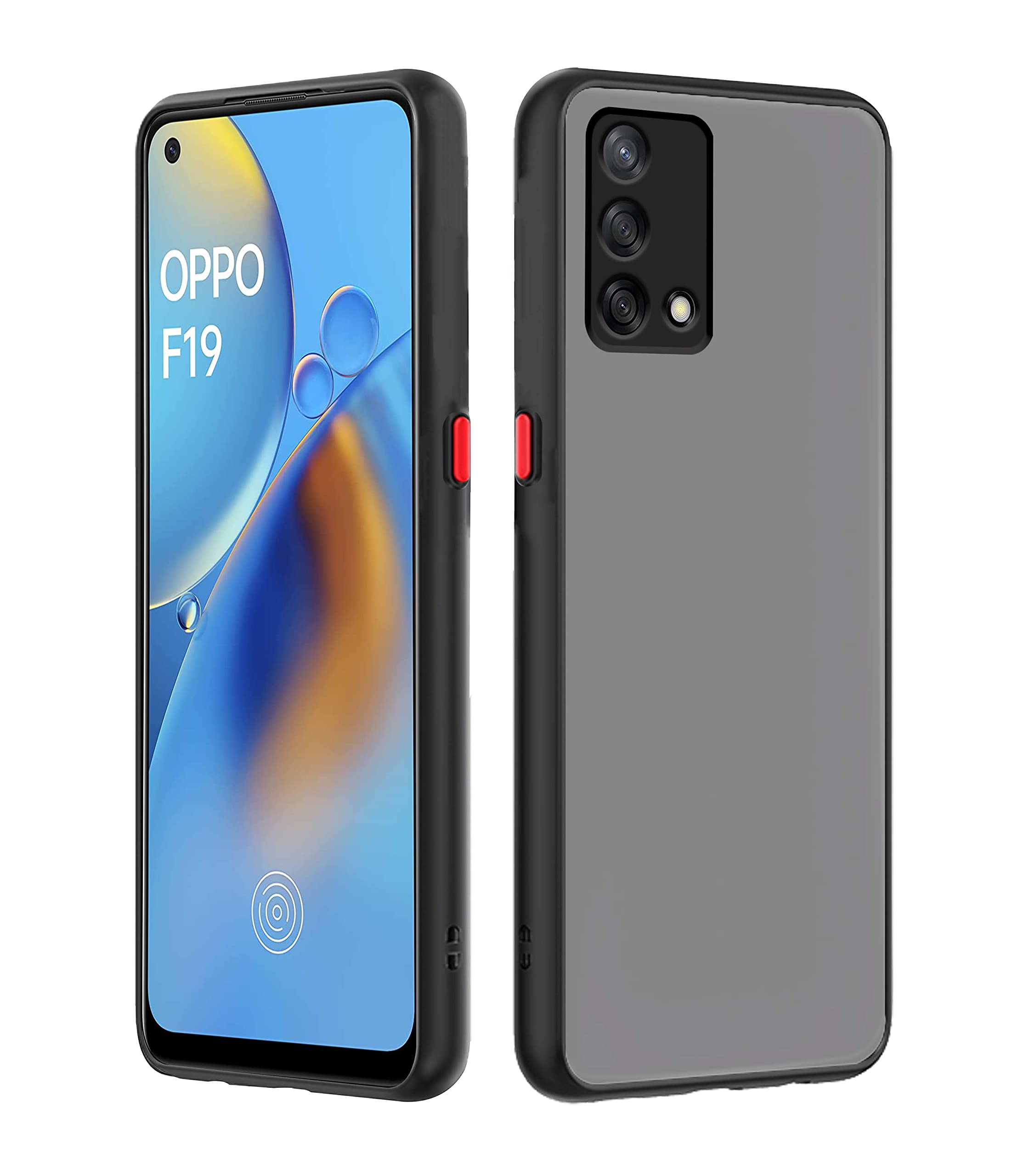 Black mobile back cover for Oppo F19/F19s – Pikkme