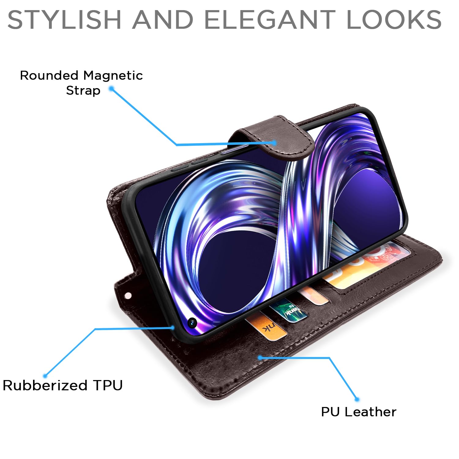 Pikkme Realme Narzo 50/8i 4G coffee mobile flip cover – photo 3