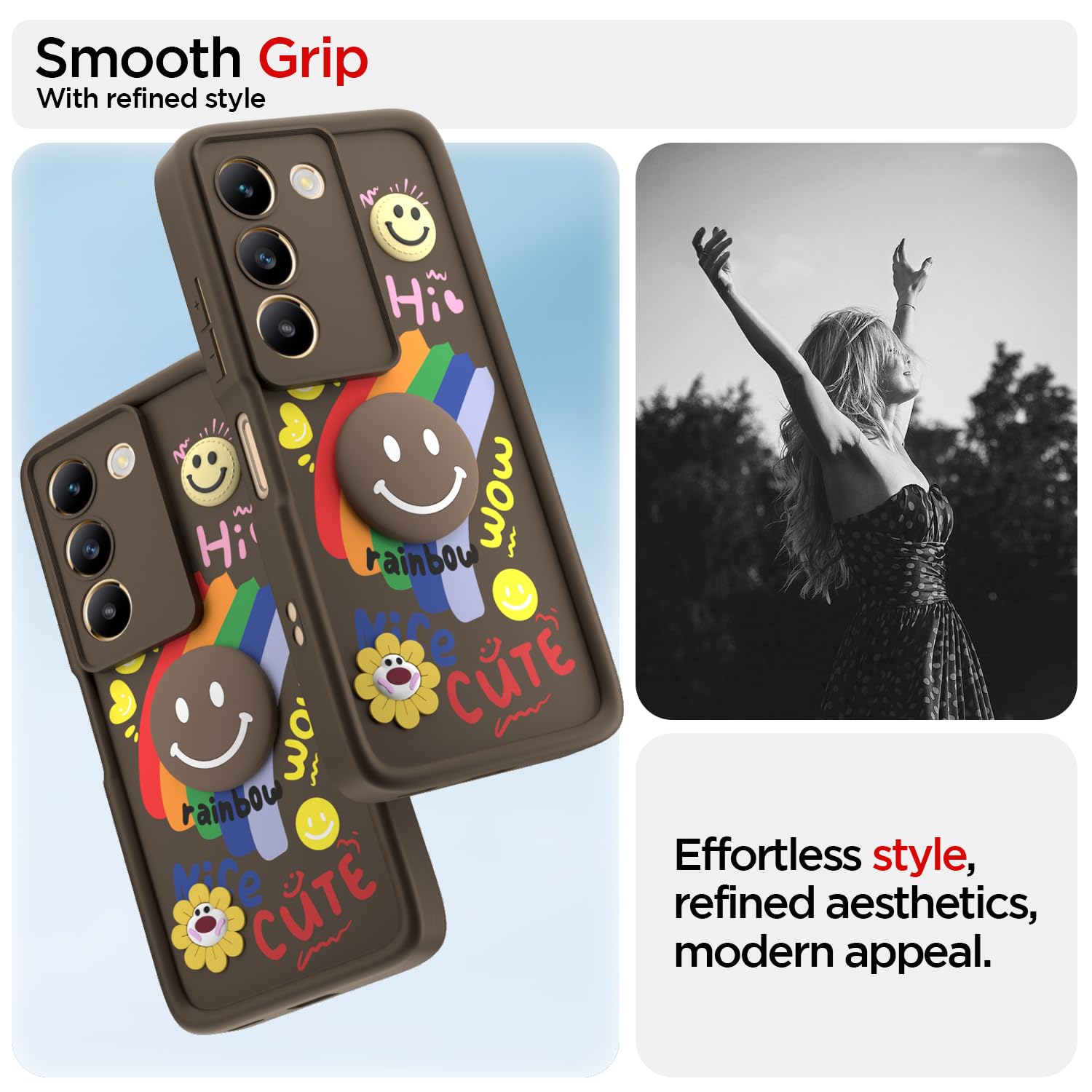 Pikkme Vivo Y200e/T3 5G Soft Silicone brown mobile cover – photo 2