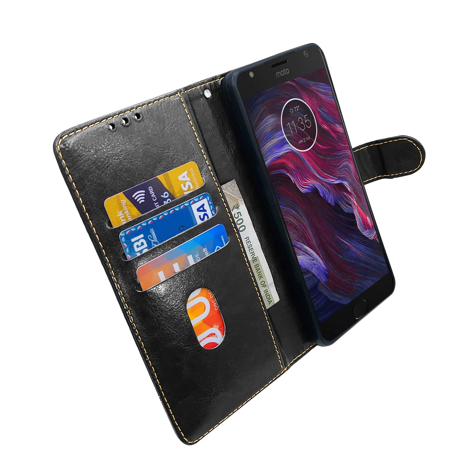 Pikkme Moto X4 Magnetic black & brown flip cover – photo 4