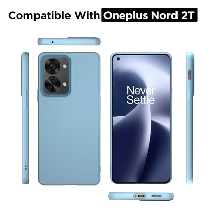 Pikkme OnePlus Nord 2T 5G Metal Ring Silicone Back Cover (Blue)