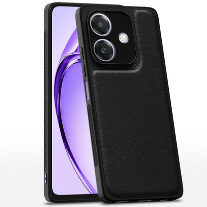 Pikkme black Leather mobile cover for Oppo A3x 5G/A3x 4G/A3 5G