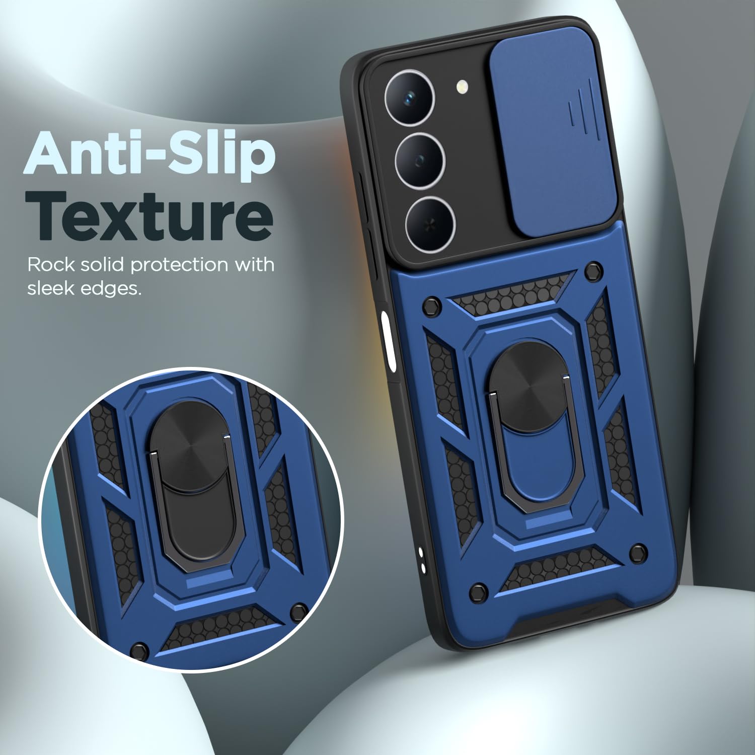 Pikkme Realme P3x 5G D10 Tough Armor Back Cover (Blue)