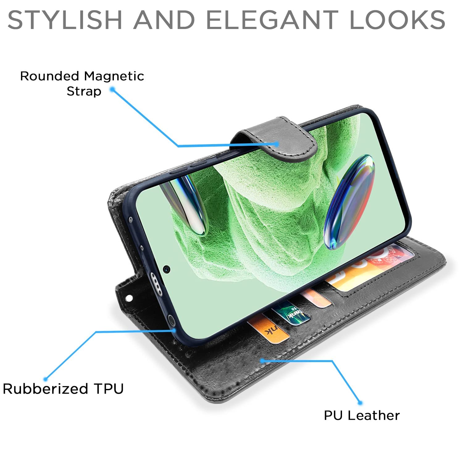 Pikkme Poco X5/Redmi Note 12 5G black wallet flip cover – photo 5