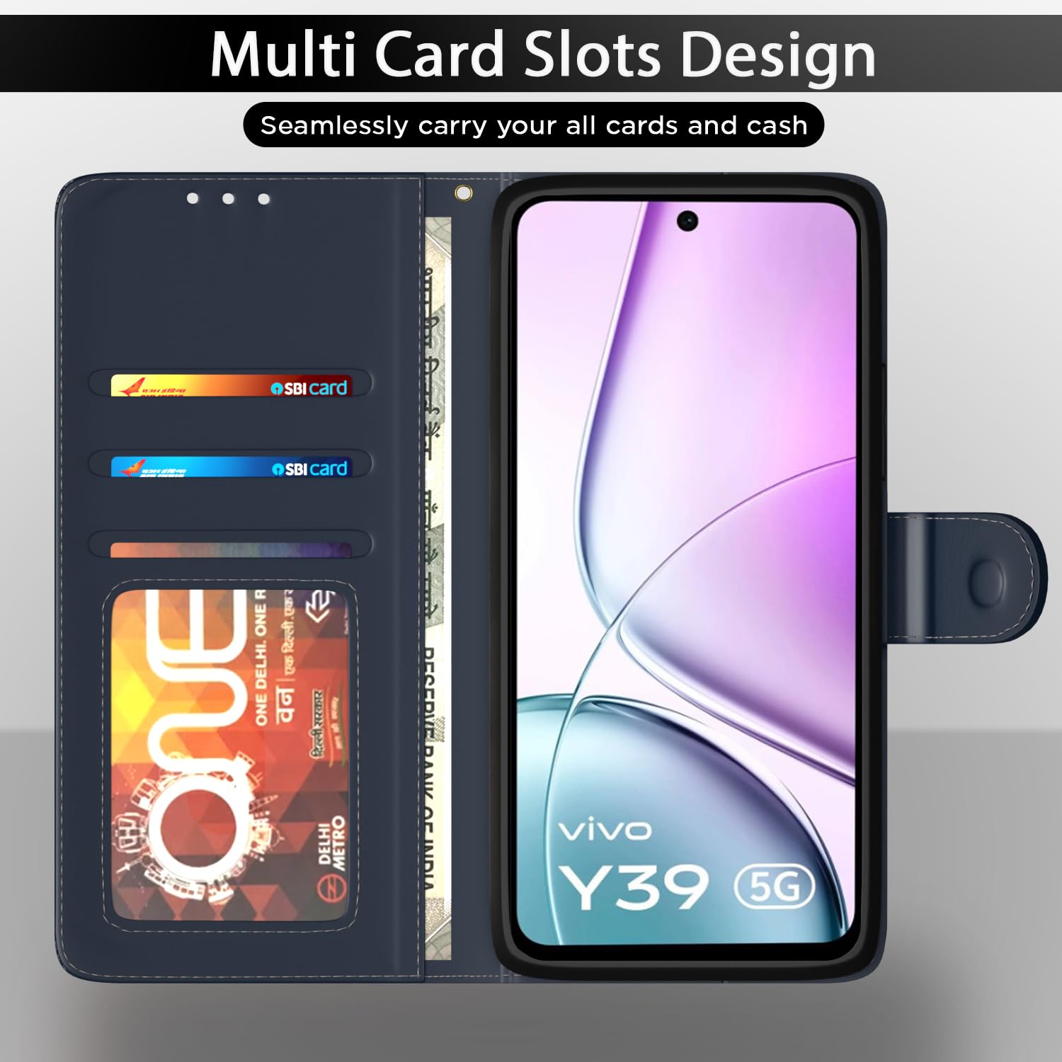 Pikkme Vivo Y39 5G blue wallet flip cover – photo 5