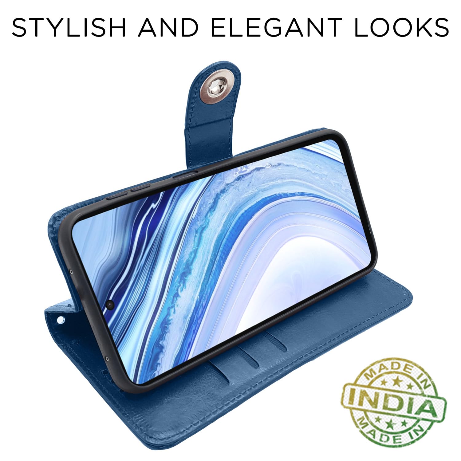 Pikkme blue Button flip case for Redmi Note 9 Pro/Note 9 Pro Max – photo 5