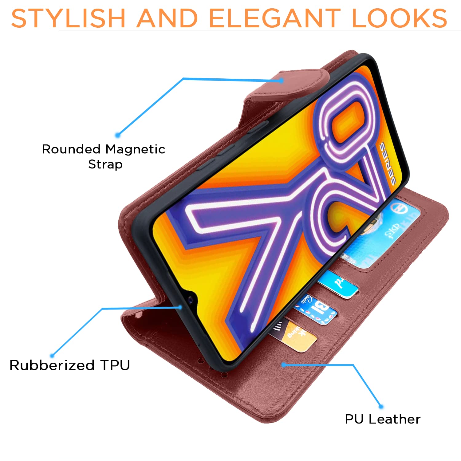Pikkme Vivo Y12s / Y20 / Y20i / Y20G  Vintage Flip Cover | Brown