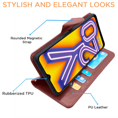 Pikkme Vivo Y12s / Y20 / Y20i / Y20G  Vintage Flip Cover | Brown