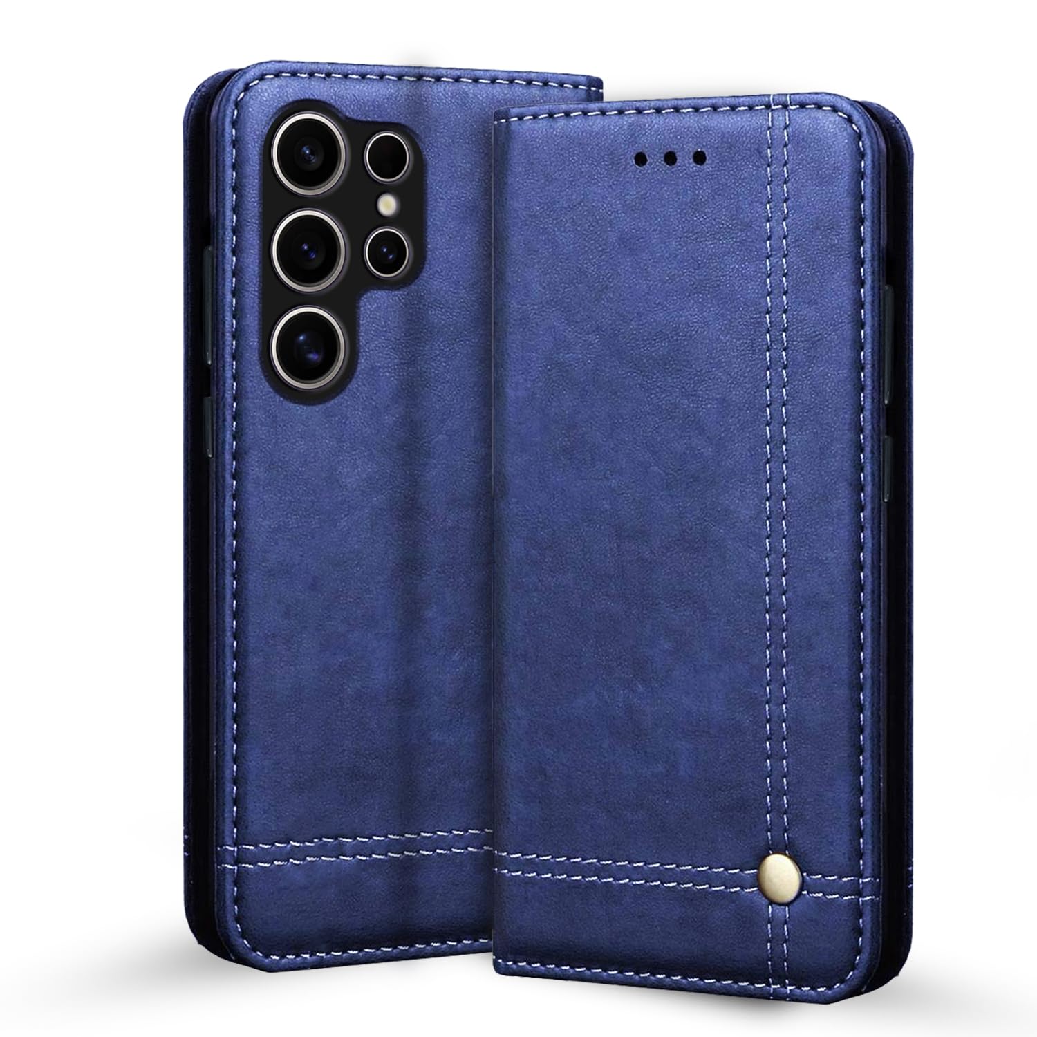 Samsung S24 Ultra 5G wallet flip cover in blue by Pikkme