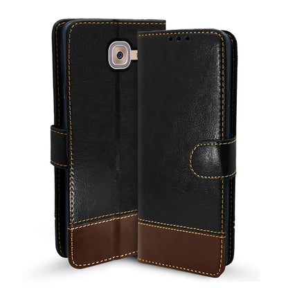 Pikkme Samsung J7 Max Magnetic black & brown flip case