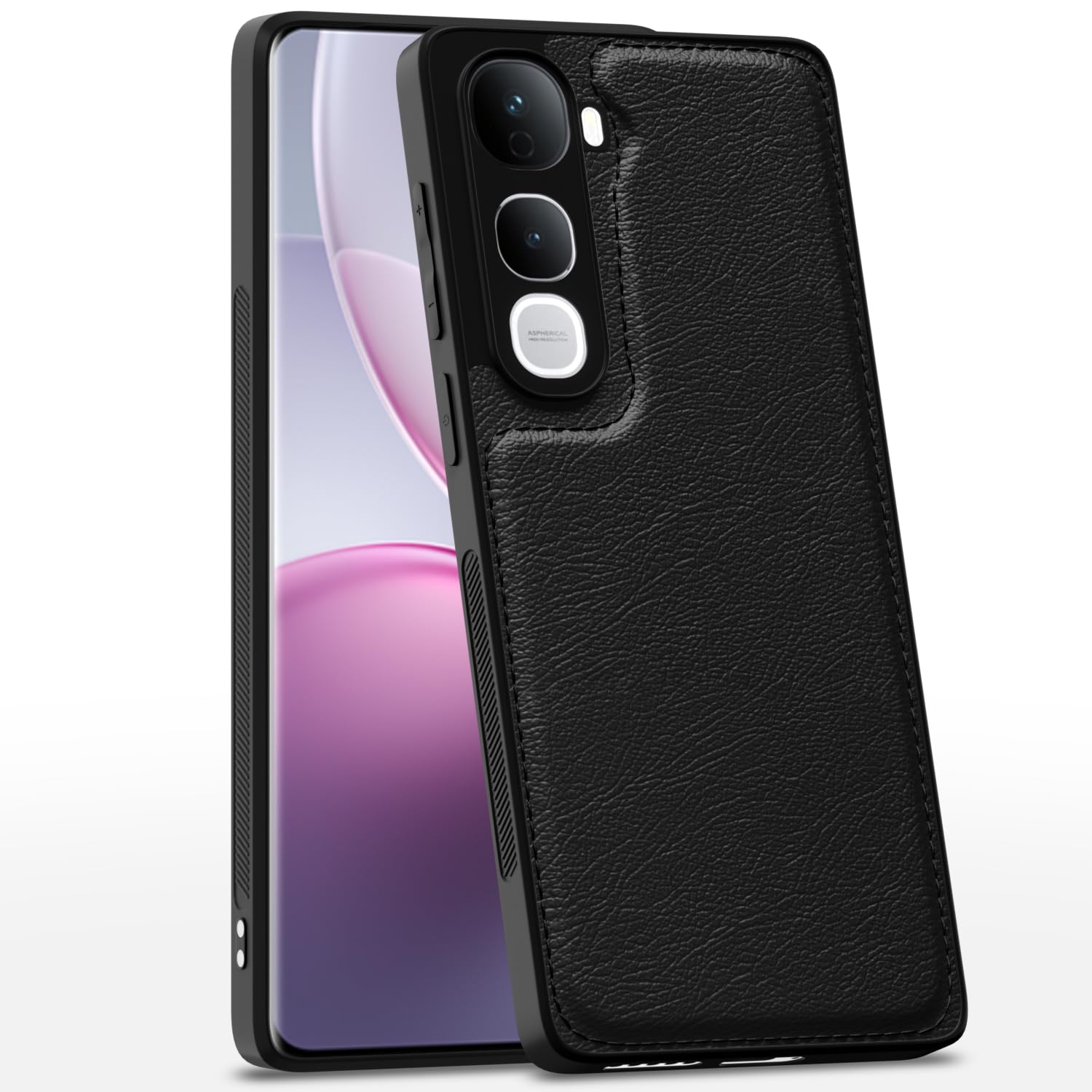 Vivo Y400 Pro 5G mobile cover in black by Pikkme