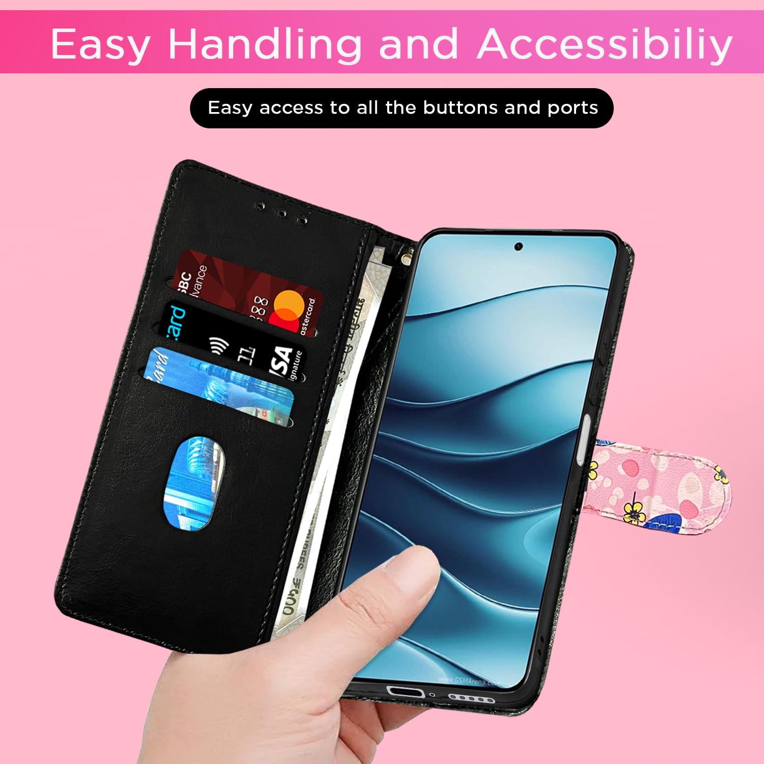 Pikkme pink flower flip case for Redmi Note 14 5G – photo 7