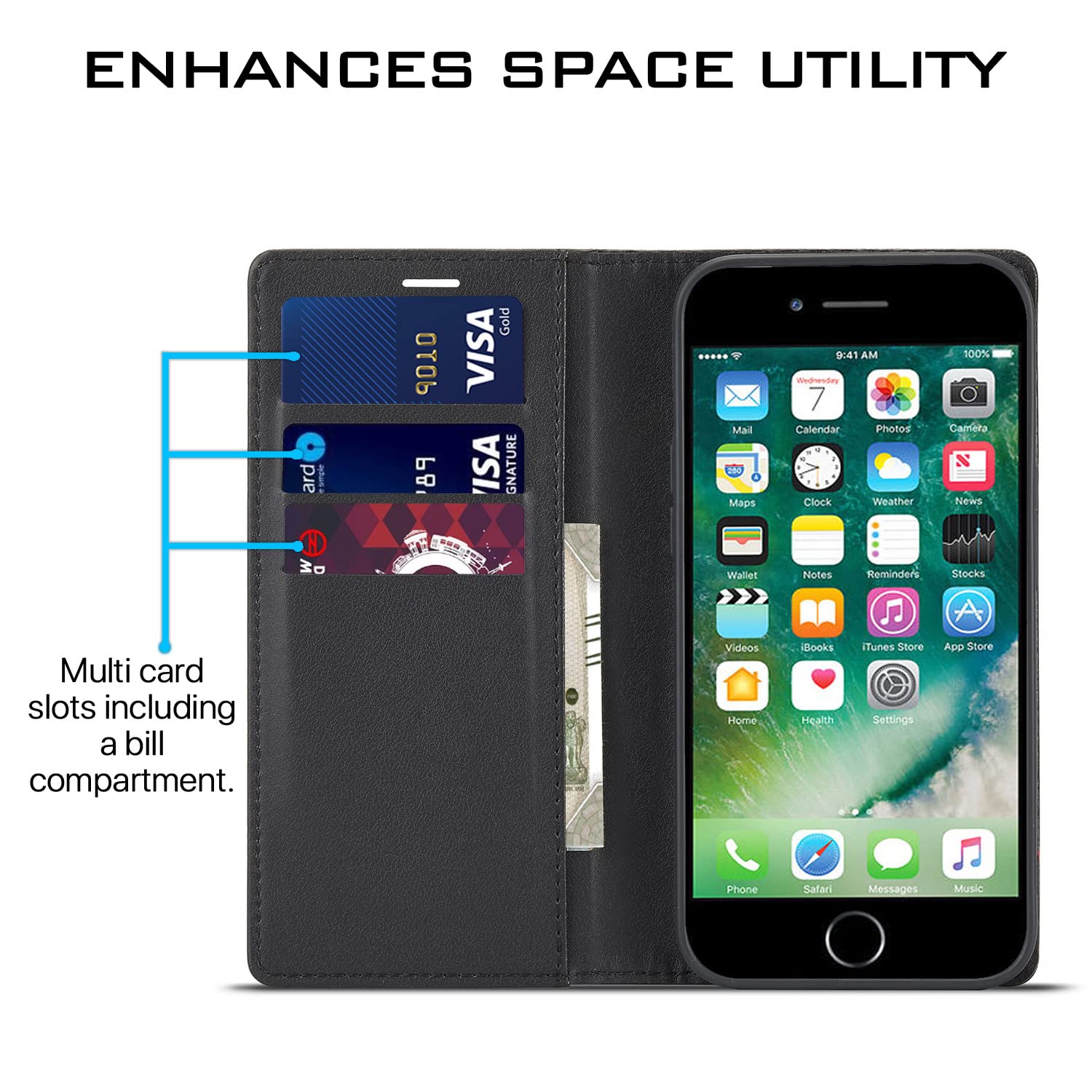 Black flip case for Wallet Flip Cover (Black) – Pikkme – photo 3