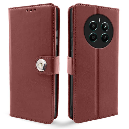 Pikkme Realme 12 Plus/P1/Narzo 70/70 Pro 5G brown wallet flip cover