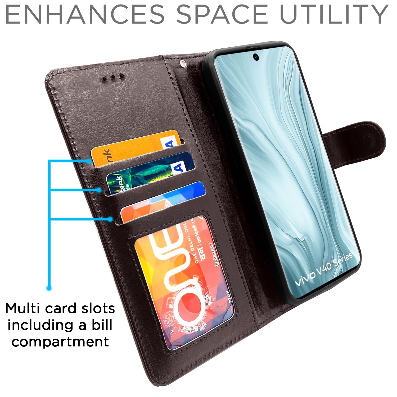 Coffee Wallet flip case for Vivo V40/V40 Pro/T3 Ultra 5G – Pikkme – photo 2