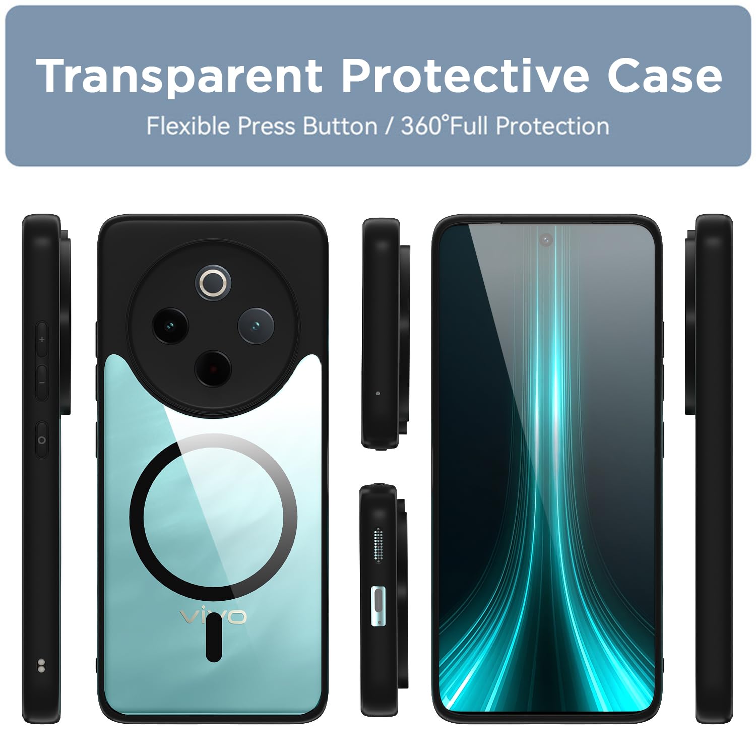 Pikkme Vivo T4/iQOO Z10 5G black mag-safe phone cover – photo 2