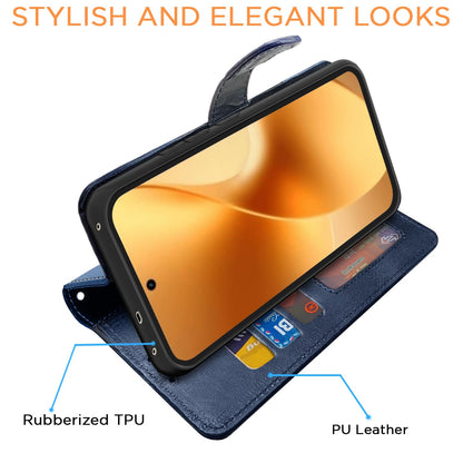 Realme 16 Pro Plus 5G Magnetic flip cover in navy & light blue by Pikkme – photo 3