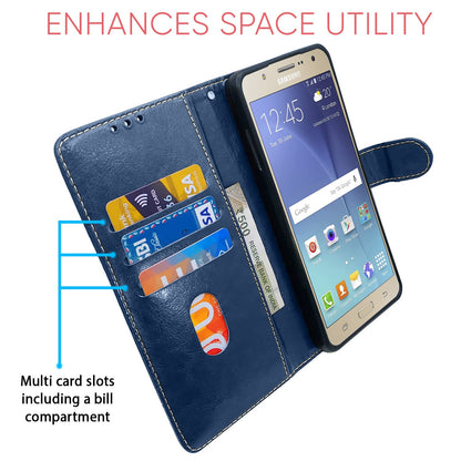 Pikkme blue & brown Magnetic flip case for Samsung J7 2015/J7 – photo 3