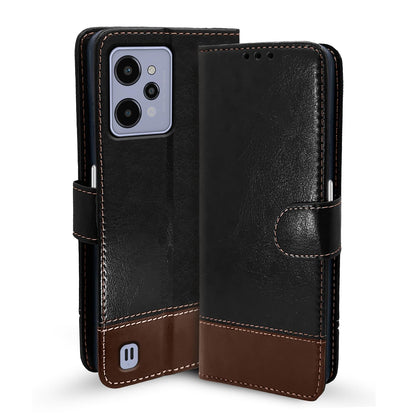 Black & brown mobile flip cover for Realme C31 – Pikkme