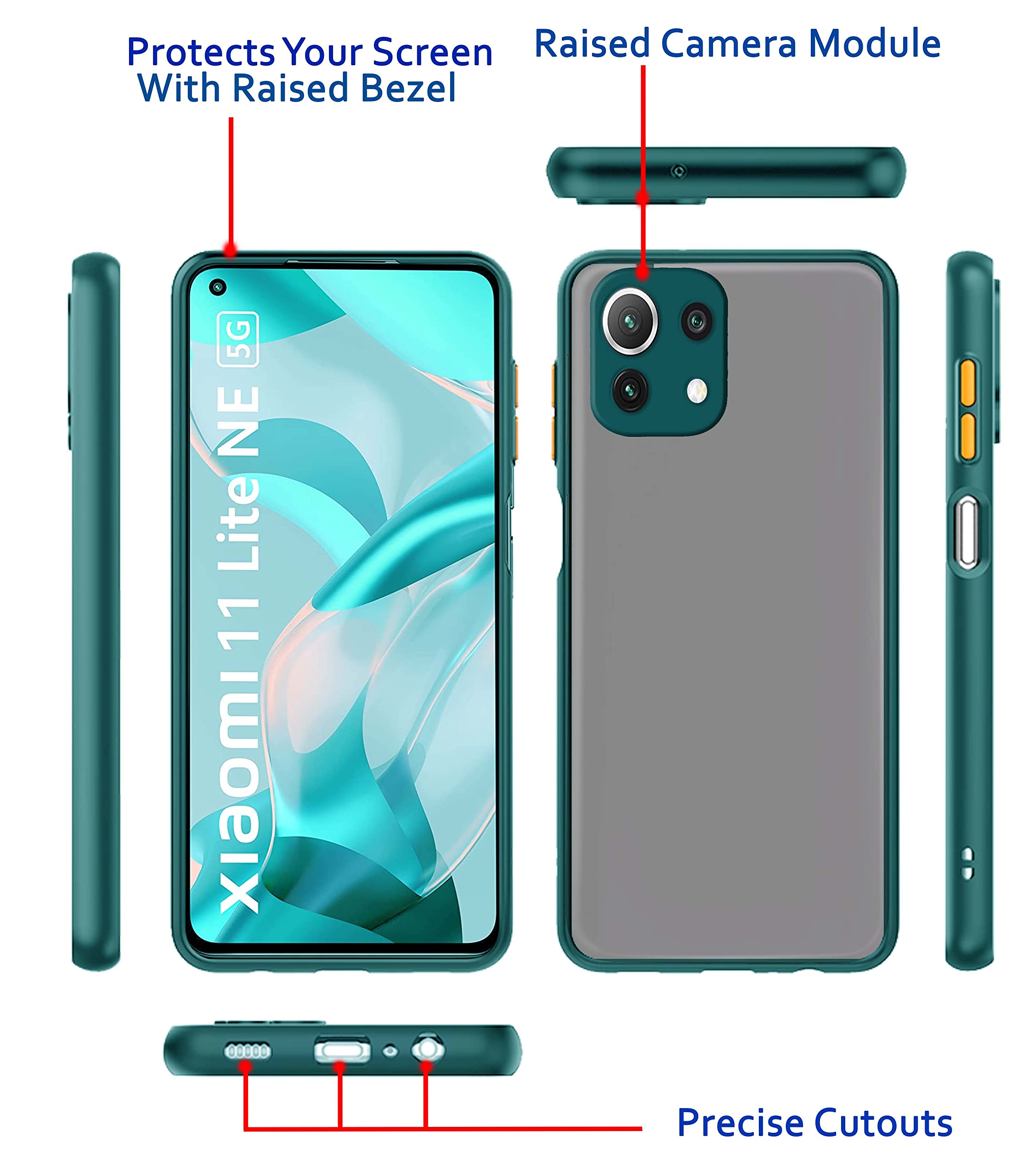 Green Hybrid mobile back cover for Mi 11 Lite – Pikkme – photo 3