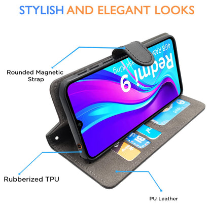 Black mobile flip cover for Redmi 10A/9, Poco C31 – Pikkme – photo 5