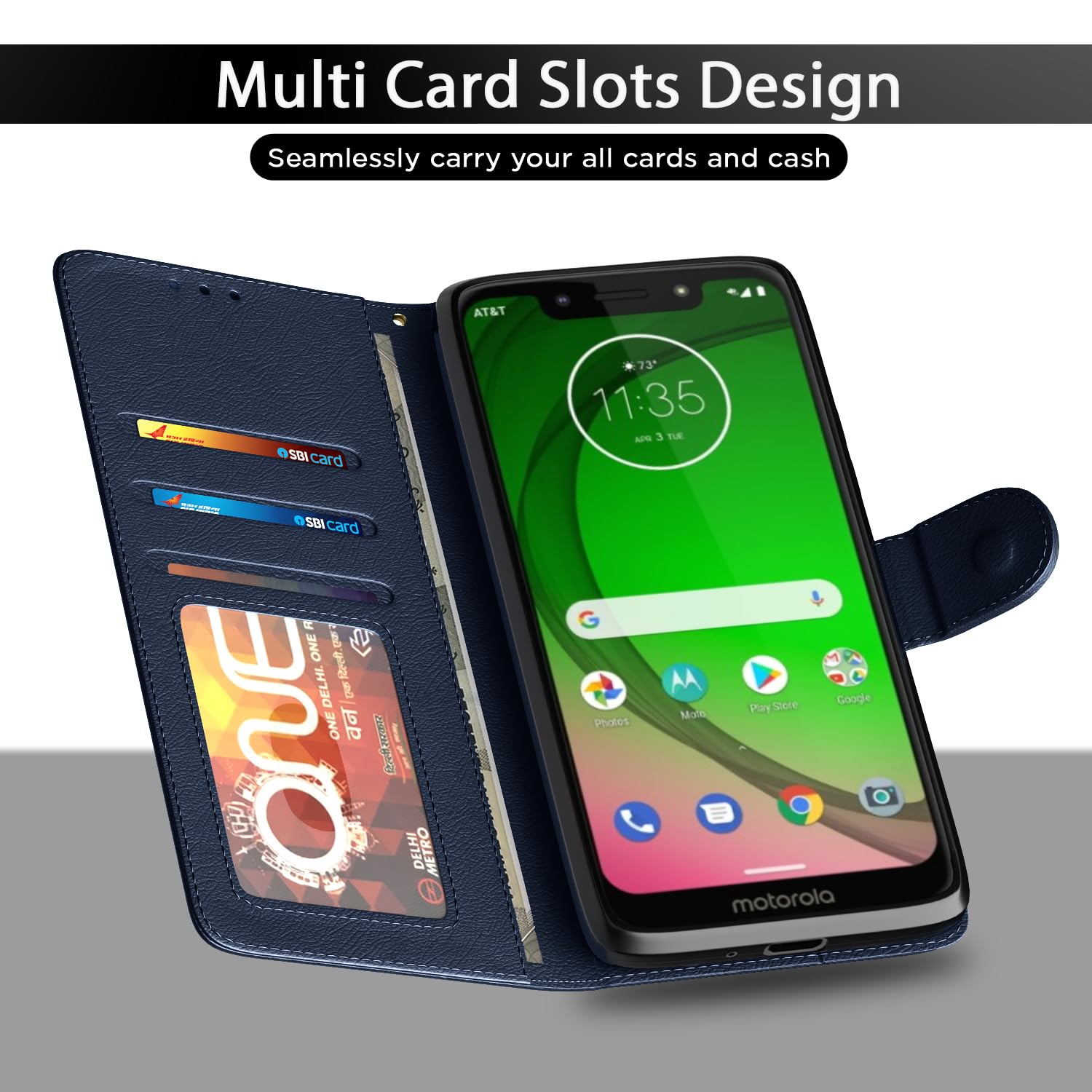 Blue flip case for Moto G6 Play – Pikkme – photo 5