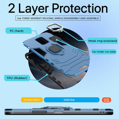 Pikkme Redmi Note 10 Lite/Redmi Note 9 Pro/Note 9 Pro Max D5 Tough Armor Back Cover | Blue