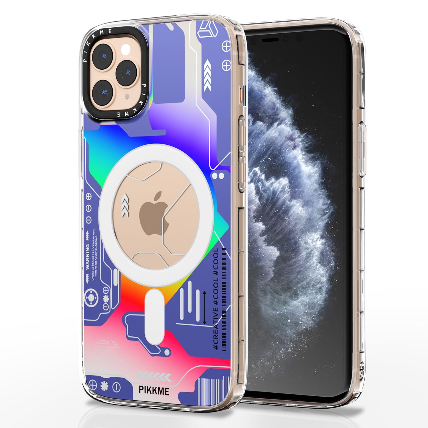 Pikkme iPhone 11 Pro Max Printmagsafe Back Cover (Blue)