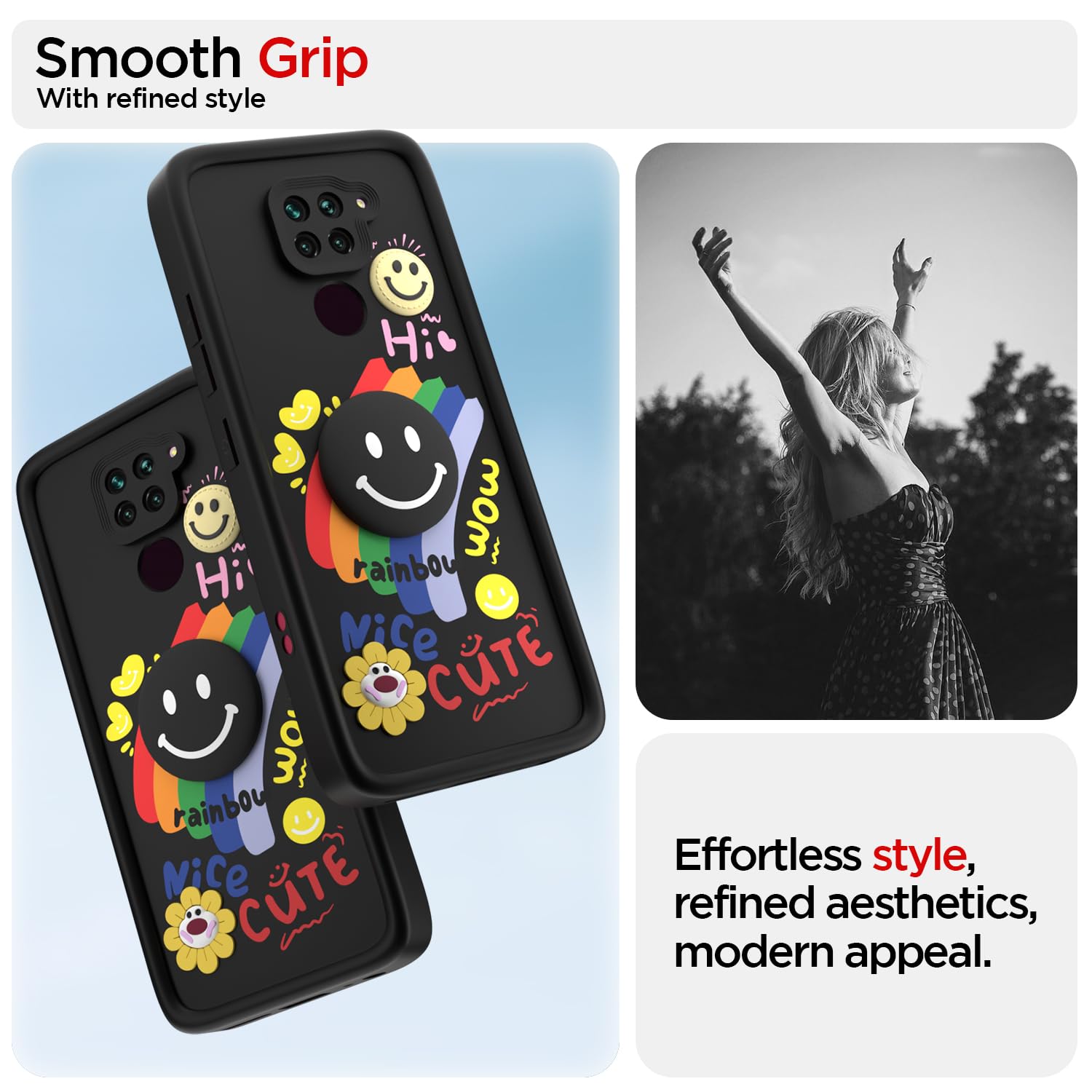 Redmi Note 9 Soft Silicone phone cover in black by Pikkme – photo 2