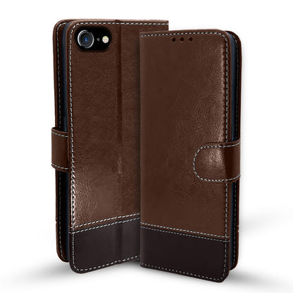 iPhone 7/8 wallet flip cover in brown & coffee by Pikkme
