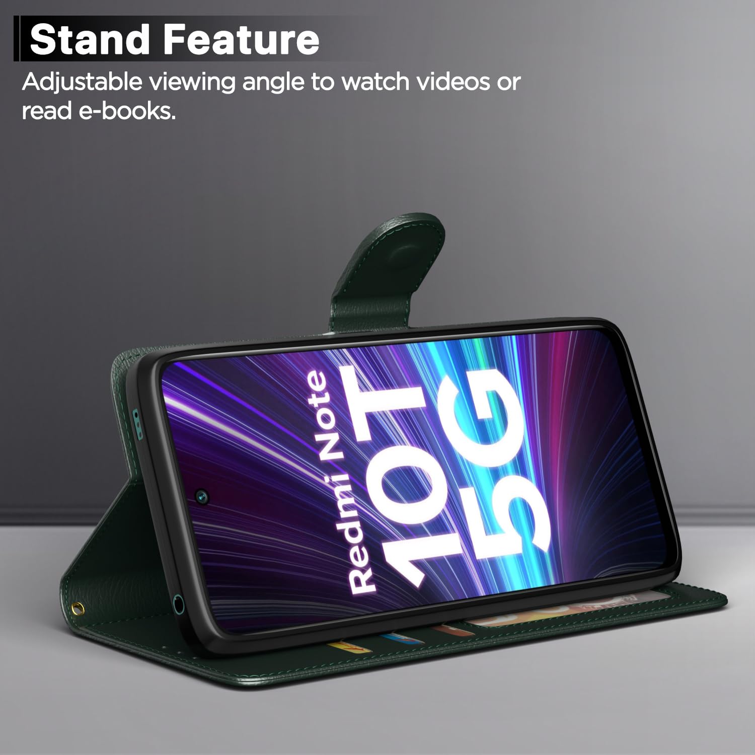 Green Wallet flip case for Redmi Note 10T/Poco M3 Pro 5G – Pikkme – photo 3