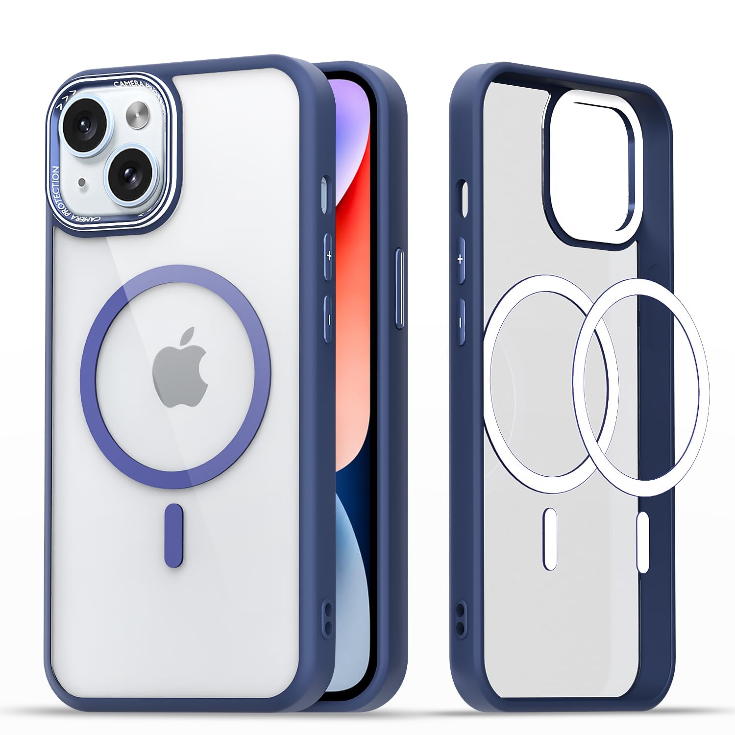 Blue mag-safe mobile back cover for iPhone 14 – Pikkme