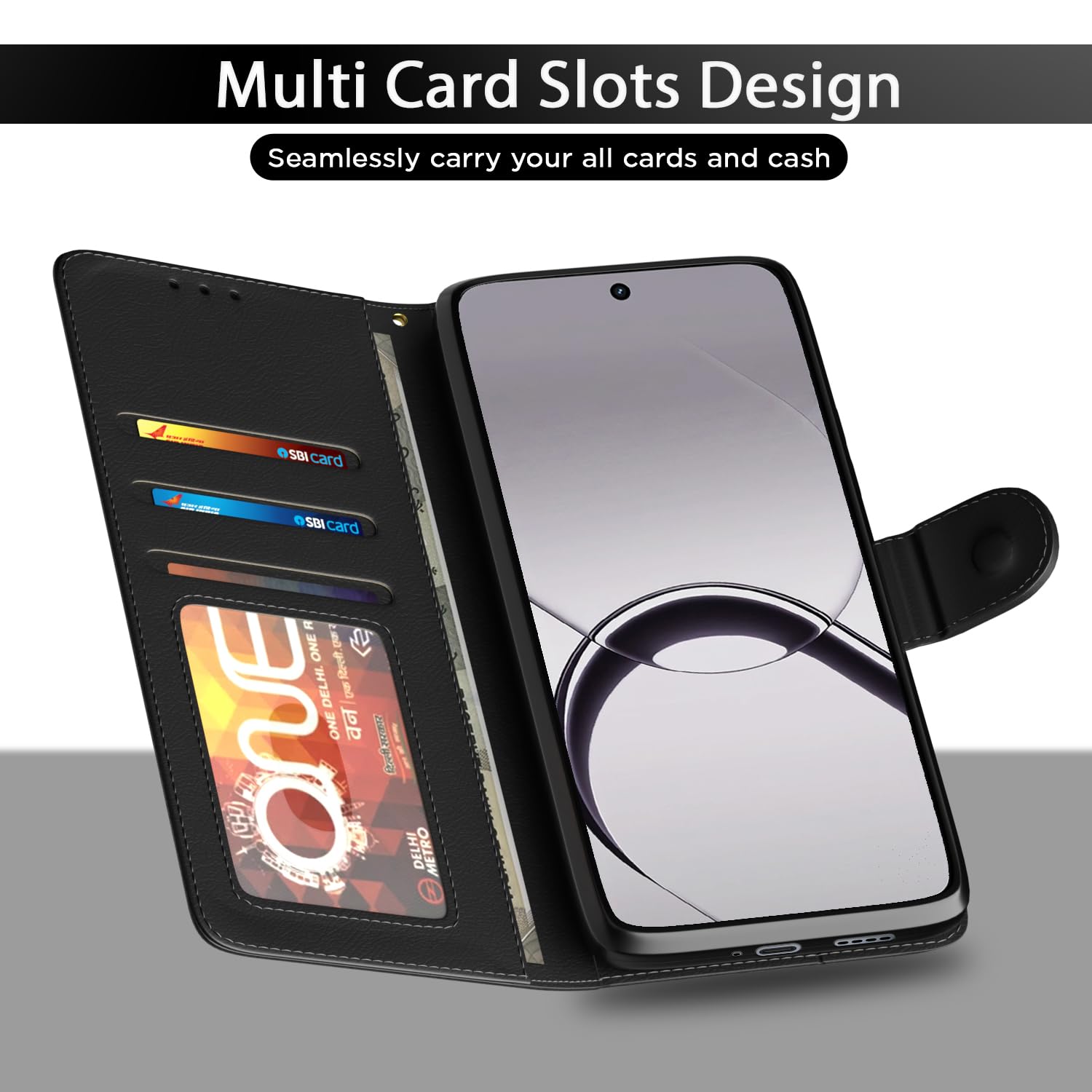 Black mobile flip cover for Realme 16T 5G – Pikkme – photo 5