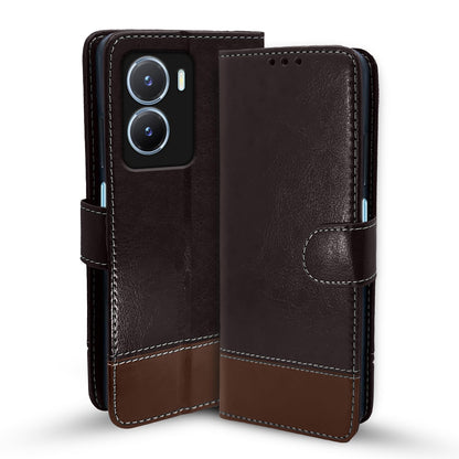 Coffee & brown Magnetic mobile flip cover for Vivo T2X/Y16/Y56 5G – Pikkme