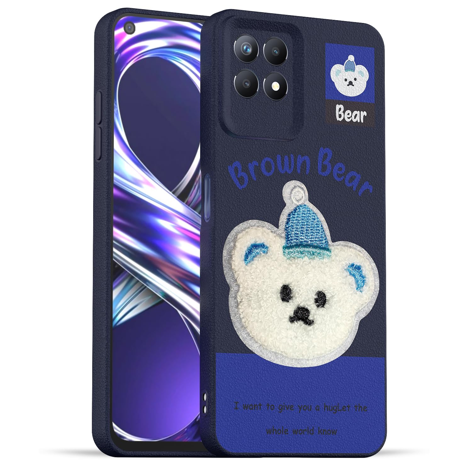 Pikkme Realme Narzo 50/8i 4G Plush Patch blue mobile cover