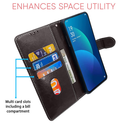 Oppo F11 Pro flip cover in coffee & brown by Pikkme – photo 3