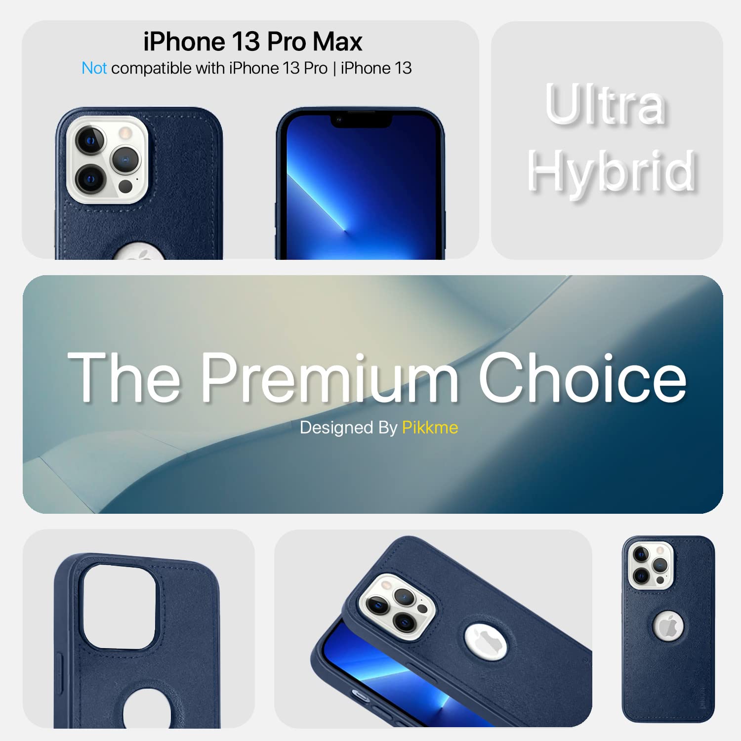 Pikkme iPhone 13 Pro Max Leather blue phone cover – photo 4