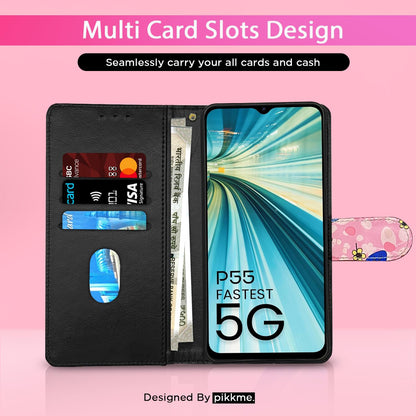 Pink flower mobile flip cover for Itel P55 5G – Pikkme – photo 2